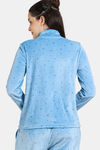 Zivame Plush Velour Knit Poly Winterwear Top - Blue Mist — thumbnail 4